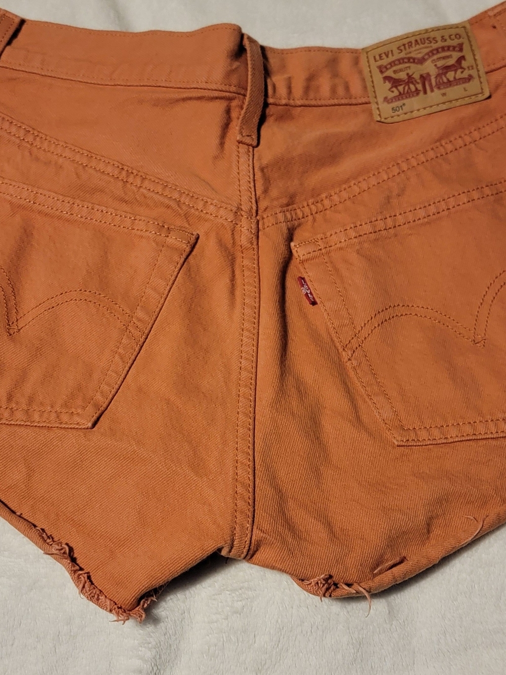 Levi's Rust Orange Denim Cutoff Shorts NWOT Size 27